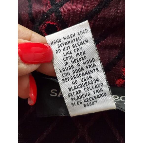 Sag Harbor Women Red Polyester Single Breasted Buttons Front Long Coat Size 22W - Picture 9 of 11